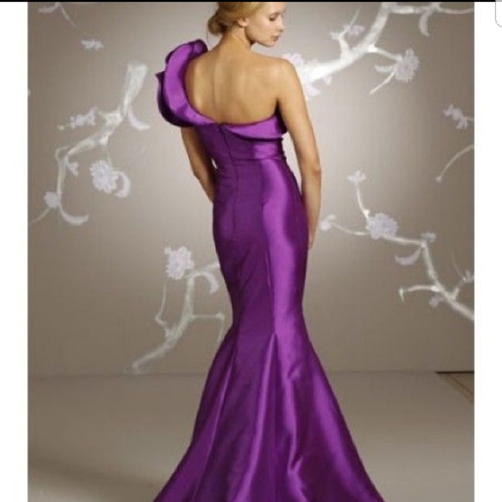 Purple mermaid bridesmaid dress